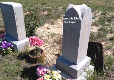 July picture of the headstone of a another Bomar Family Member from Radersburg, Montana