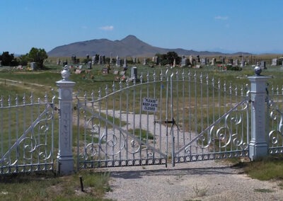 July picture of the Radersburg Cemetery Gate near Radersburg, Montana