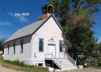 July picture of the historic church in Radersburg, Montana