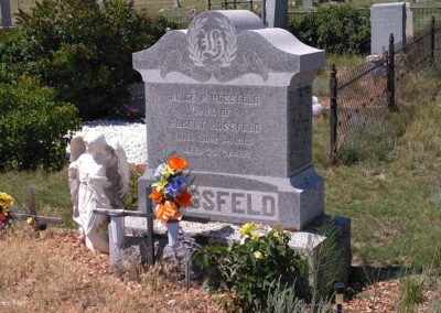 July picture of the Hossfeld Headstone found in the Radersburg Cemetery Visitor Center outside Radersburg, Montana