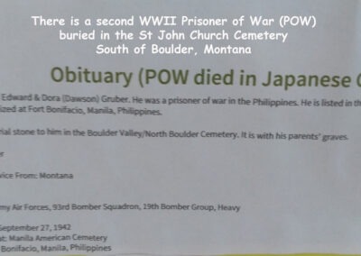 Picture of a newspaper clipping on WWII POW William Gruber found in the Radersburg Cemetery Visitor Center outside Radersburg, Montana