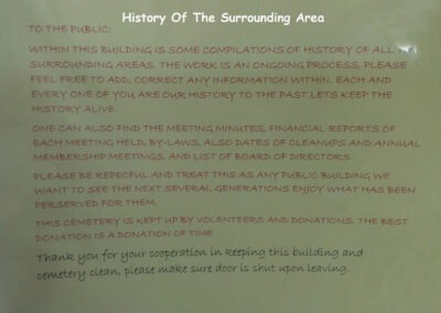 Picture of the Radersburg Cemetery Visitor Center rules and requests outside Radersburg, Montana