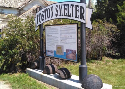 July picture of the Toston Smelter sign twelve miles east of Radersburg, Montana